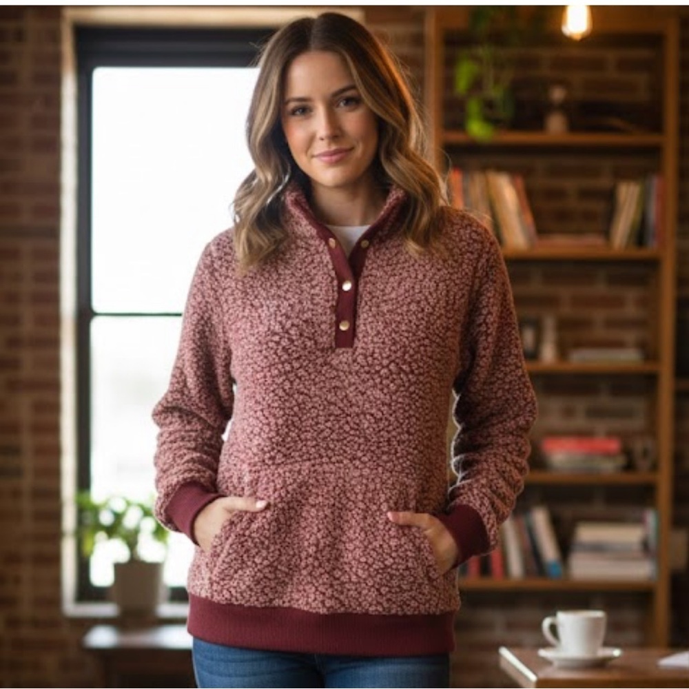 Derek Heart Pink Fleece Sweater